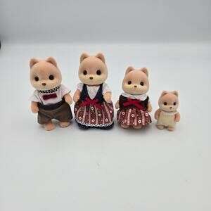 Calico Critters Caramel Dog Family, Set of 4 Collectible Doll Figures